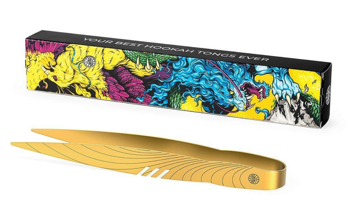 Alpha Hookah Tongs - Gold