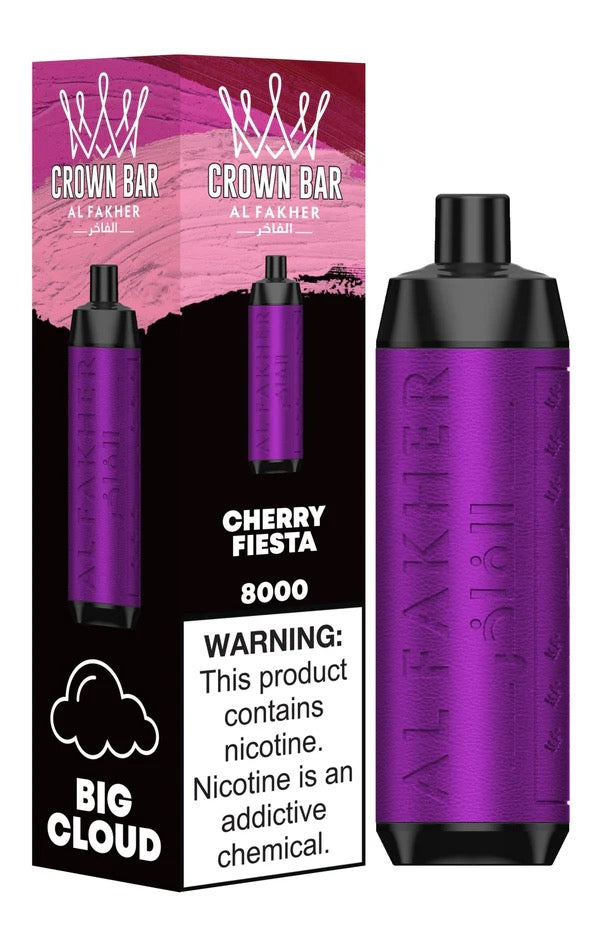 Al Fakher Crown Bar 8000 Puffs - Cherry Fiesta